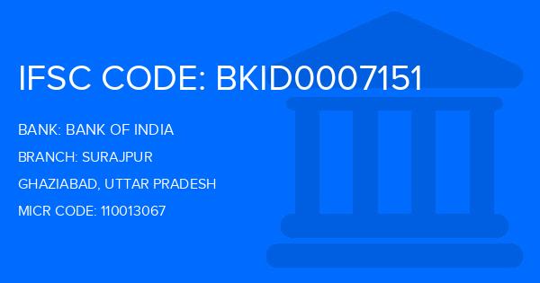Bank Of India (BOI) Surajpur Branch IFSC Code