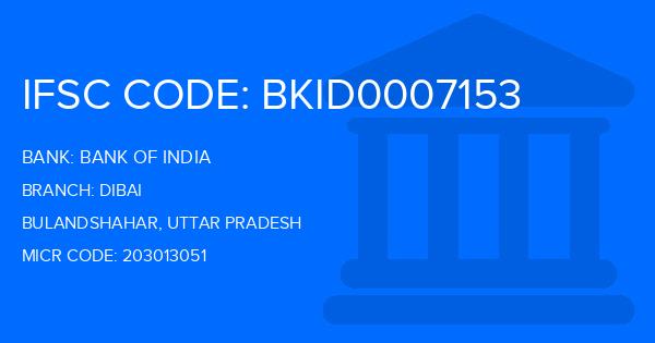 Bank Of India (BOI) Dibai Branch IFSC Code