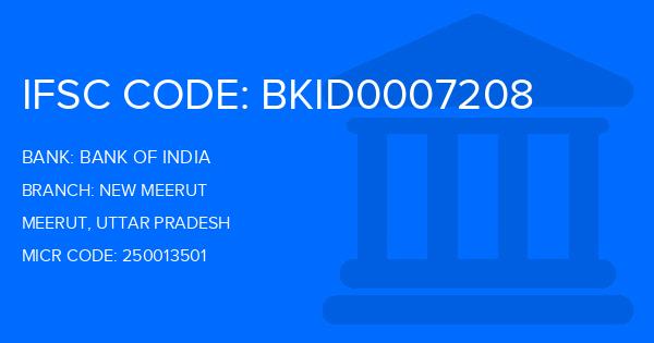 Bank Of India (BOI) New Meerut Branch IFSC Code