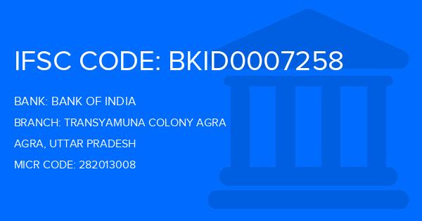 Bank Of India (BOI) Transyamuna Colony Agra Branch IFSC Code