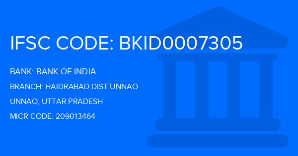 Bank Of India (BOI) Haidrabad Dist Unnao Branch IFSC Code