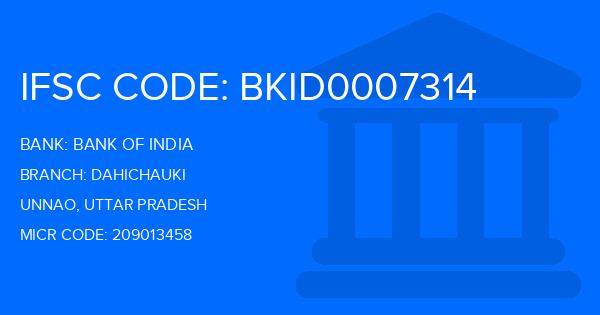 Bank Of India (BOI) Dahichauki Branch IFSC Code