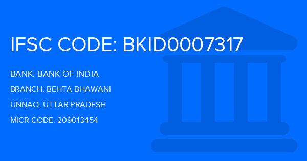 Bank Of India (BOI) Behta Bhawani Branch IFSC Code