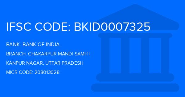 Bank Of India (BOI) Chakarpur Mandi Samiti Branch IFSC Code