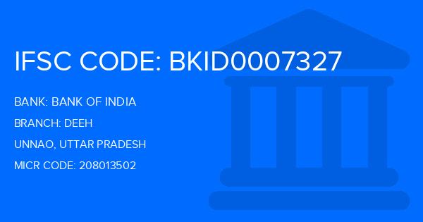 Bank Of India (BOI) Deeh Branch IFSC Code