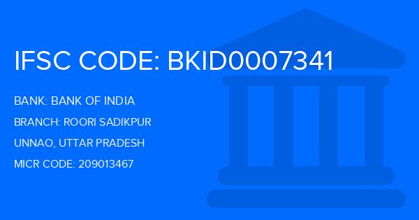 Bank Of India (BOI) Roori Sadikpur Branch IFSC Code