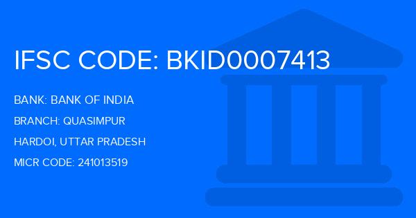 Bank Of India (BOI) Quasimpur Branch IFSC Code