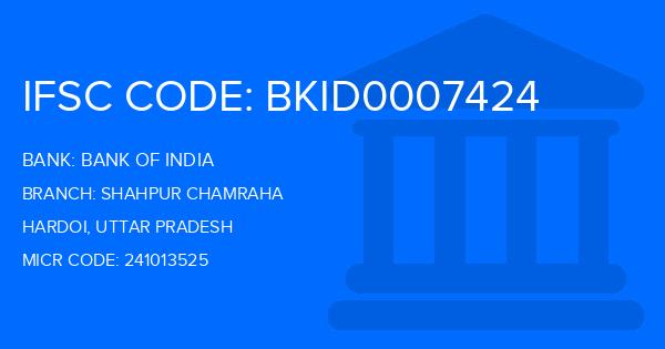 Bank Of India (BOI) Shahpur Chamraha Branch IFSC Code