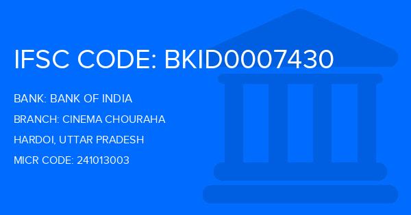 Bank Of India (BOI) Cinema Chouraha Branch IFSC Code