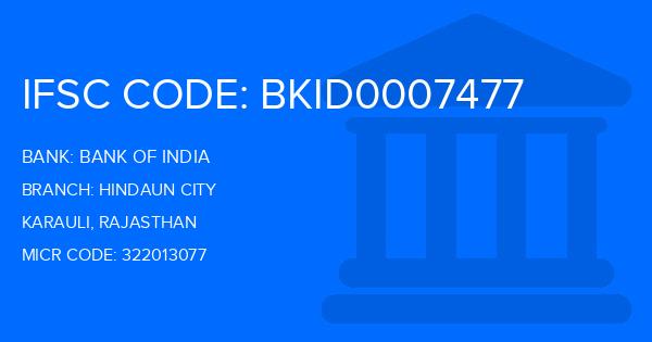 Bank Of India (BOI) Hindaun City Branch IFSC Code