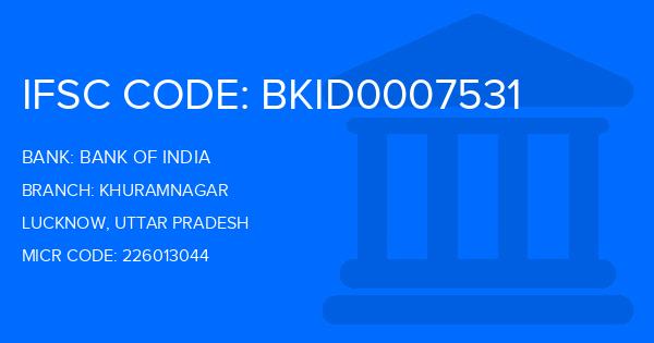 Bank Of India (BOI) Khuramnagar Branch IFSC Code