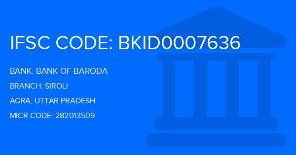 Bank Of Baroda (BOB) Siroli Branch IFSC Code