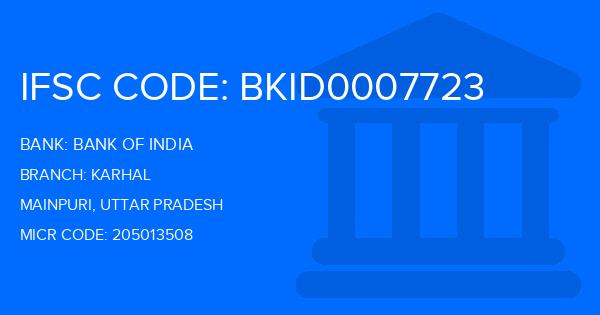 Bank Of India (BOI) Karhal Branch IFSC Code