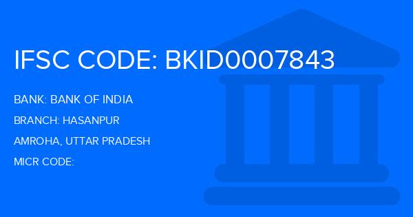 Bank Of India (BOI) Hasanpur Branch IFSC Code