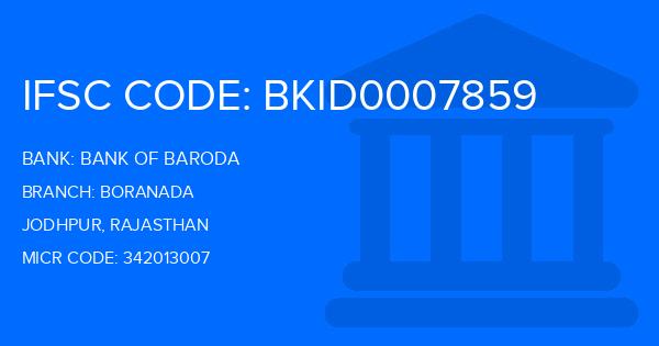 Bank Of Baroda (BOB) Boranada Branch IFSC Code