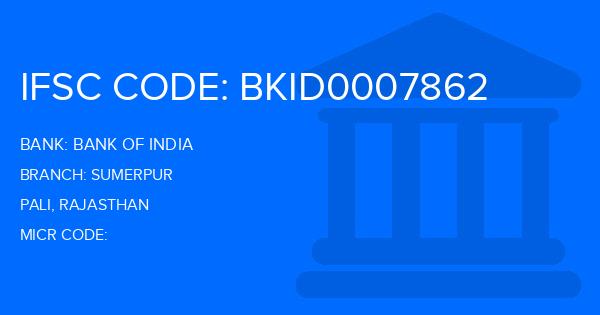 Bank Of India (BOI) Sumerpur Branch IFSC Code