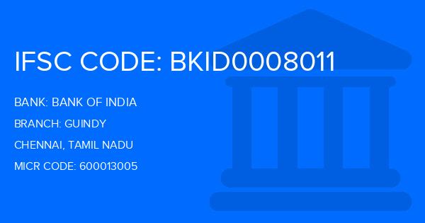 Bank Of India (BOI) Guindy Branch IFSC Code