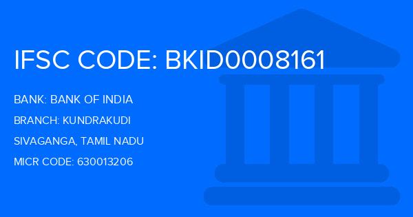 Bank Of India (BOI) Kundrakudi Branch IFSC Code