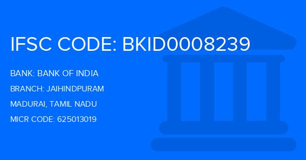 Bank Of India (BOI) Jaihindpuram Branch IFSC Code