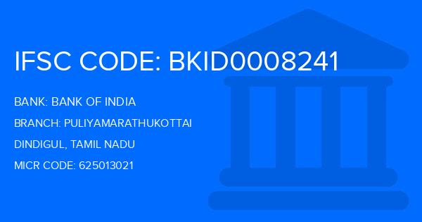 Bank Of India (BOI) Puliyamarathukottai Branch IFSC Code