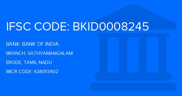 Bank Of India (BOI) Sathyamangalam Branch IFSC Code