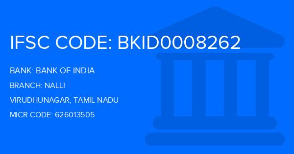 Bank Of India (BOI) Nalli Branch IFSC Code