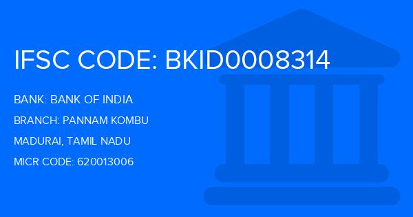 Bank Of India (BOI) Pannam Kombu Branch IFSC Code