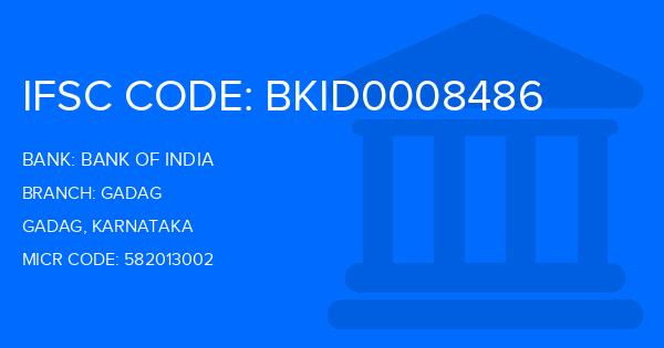Bank Of India (BOI) Gadag Branch IFSC Code