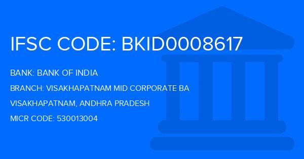 Bank Of India (BOI) Visakhapatnam Mid Corporate Ba Branch IFSC Code