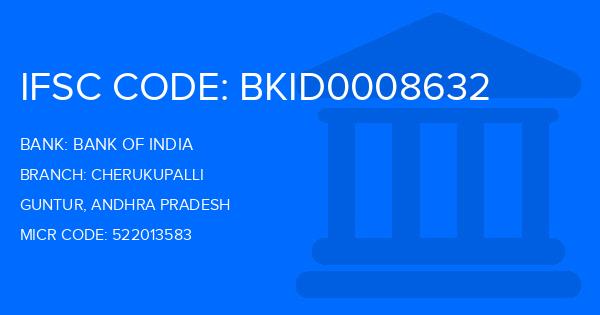 Bank Of India (BOI) Cherukupalli Branch IFSC Code