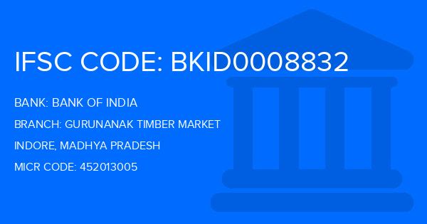 Bank Of India (BOI) Gurunanak Timber Market Branch IFSC Code