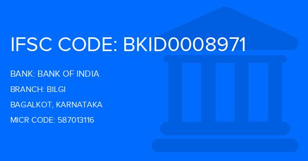Bank Of India (BOI) Bilgi Branch IFSC Code