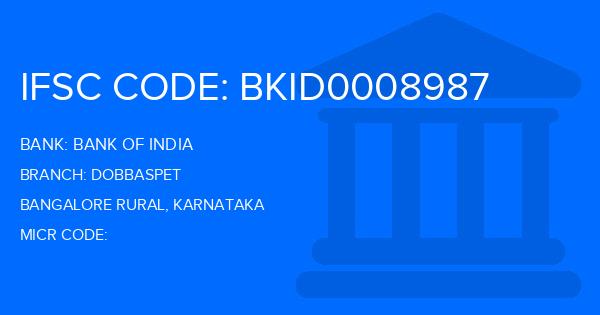 Bank Of India (BOI) Dobbaspet Branch IFSC Code