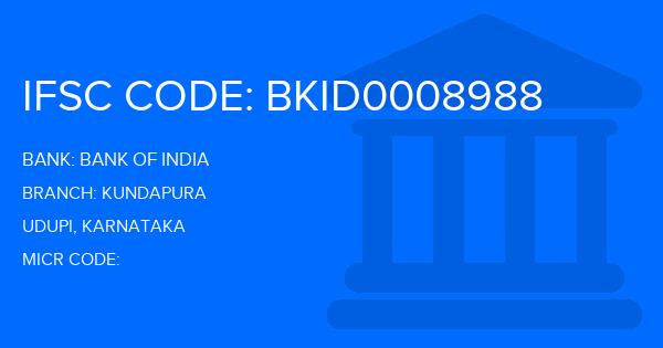 Bank Of India (BOI) Kundapura Branch IFSC Code