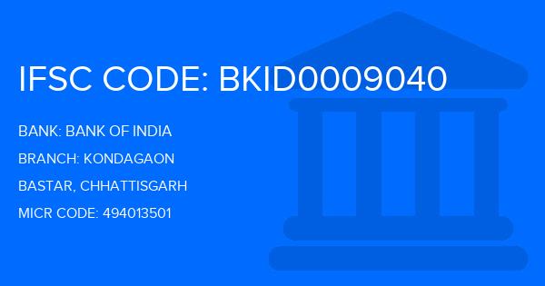 Bank Of India (BOI) Kondagaon Branch IFSC Code