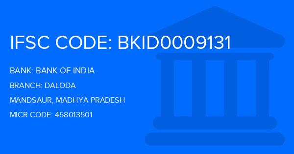 Bank Of India (BOI) Daloda Branch IFSC Code