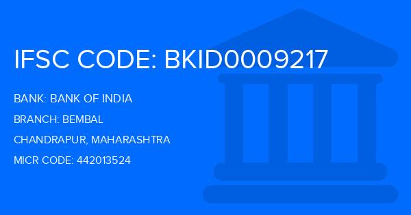 Bank Of India (BOI) Bembal Branch IFSC Code