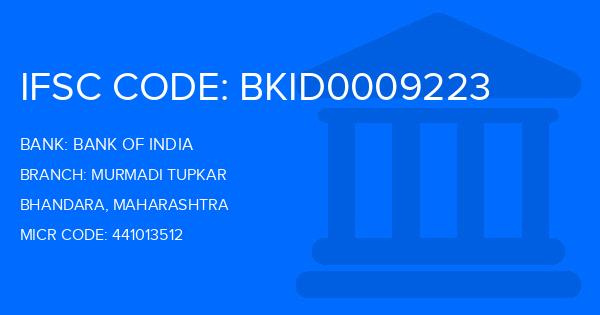 Bank Of India (BOI) Murmadi Tupkar Branch IFSC Code