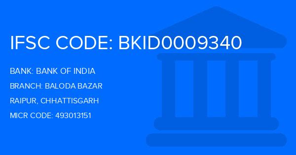 Bank Of India (BOI) Baloda Bazar Branch IFSC Code