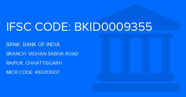 Bank Of India (BOI) Vidhan Sabha Road Branch IFSC Code