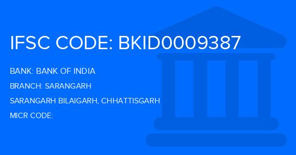 Bank Of India (BOI) Sarangarh Branch IFSC Code