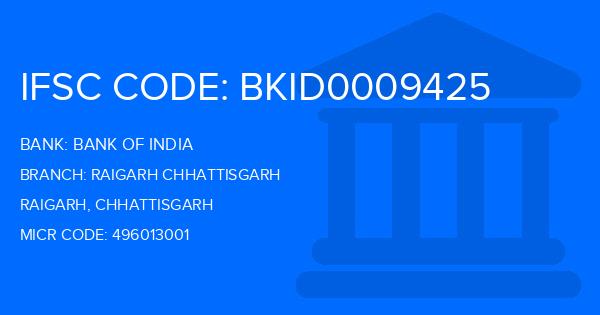 Bank Of India (BOI) Raigarh Chhattisgarh Branch IFSC Code