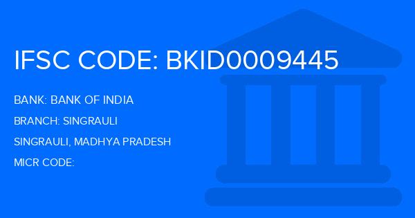 Bank Of India (BOI) Singrauli Branch IFSC Code