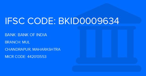 Bank Of India (BOI) Mul Branch IFSC Code