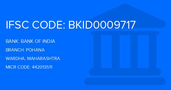 Bank Of India (BOI) Pohana Branch IFSC Code