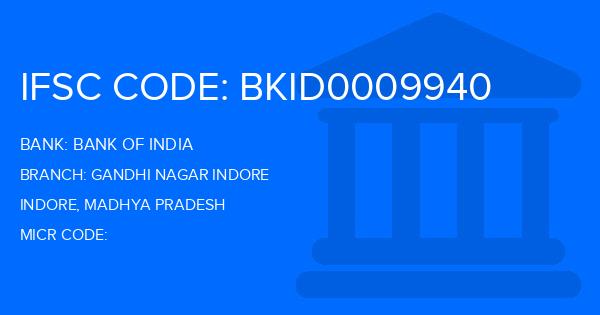 Bank Of India (BOI) Gandhi Nagar Indore Branch IFSC Code