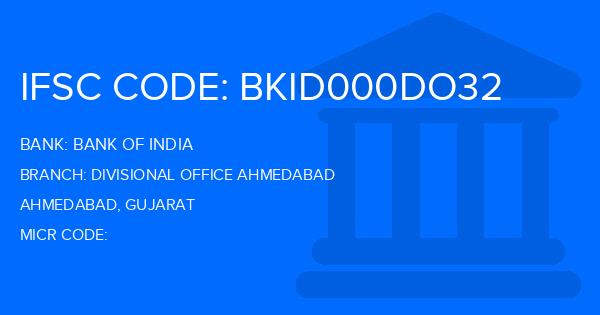 Bank Of India (BOI) Divisional Office Ahmedabad Branch IFSC Code