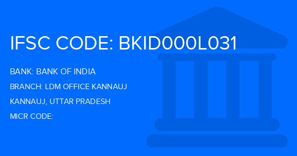 Bank Of India (BOI) Ldm Office Kannauj Branch IFSC Code