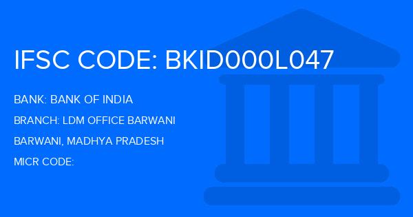 Bank Of India (BOI) Ldm Office Barwani Branch IFSC Code