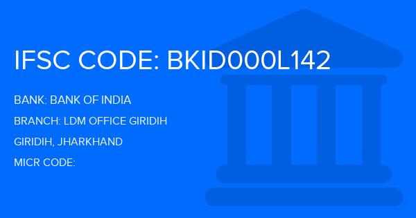 Bank Of India (BOI) Ldm Office Giridih Branch IFSC Code